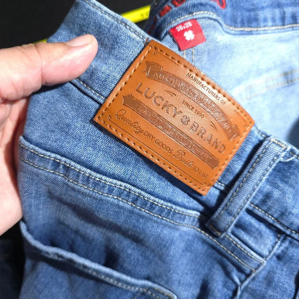 Lucky Brand Bootcut Jeans Mens 38x29 Blue Wash Stretch Denim Casual Wear Western